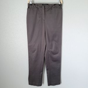 Theory Dark Gray Ankle Slit Dressy Pencil Trouser Pants Size 4
